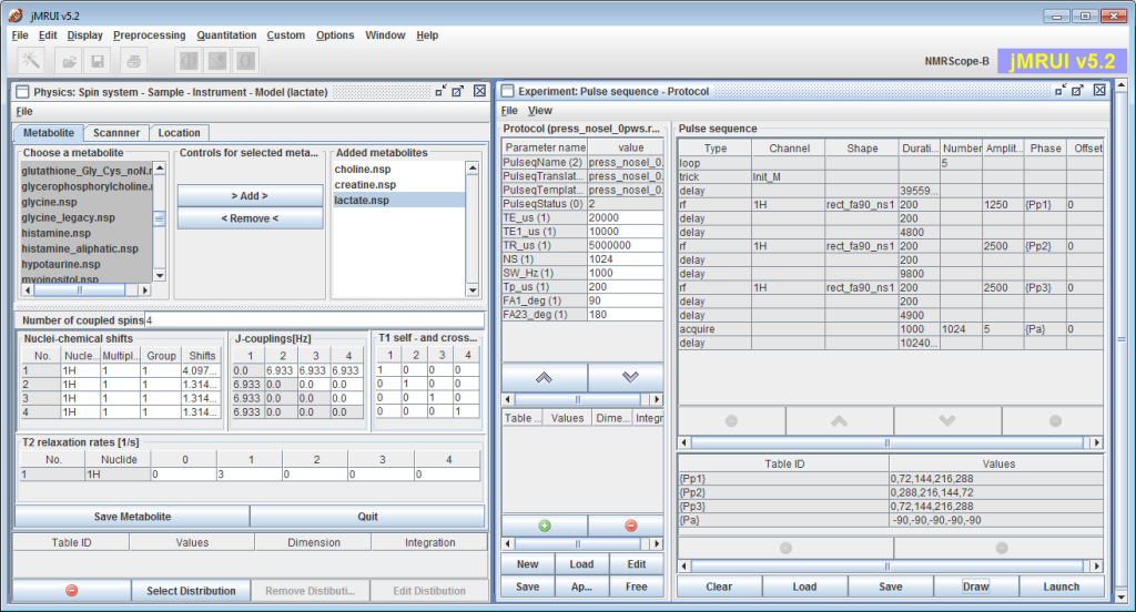 Virtual scanner jMRUI